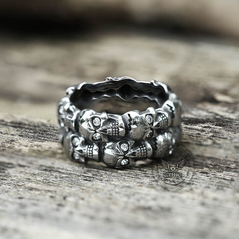 Punk Skulls Stainless Steel Ring