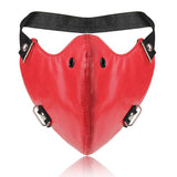 Punk Style Leather Half Facemask red | Gthic.com
