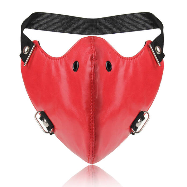 Punk Style Leather Half Facemask red | Gthic.com