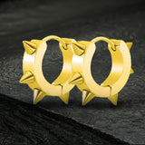 Punk Style Stainless Steel Spike Huggie Earrings | Gthic.com