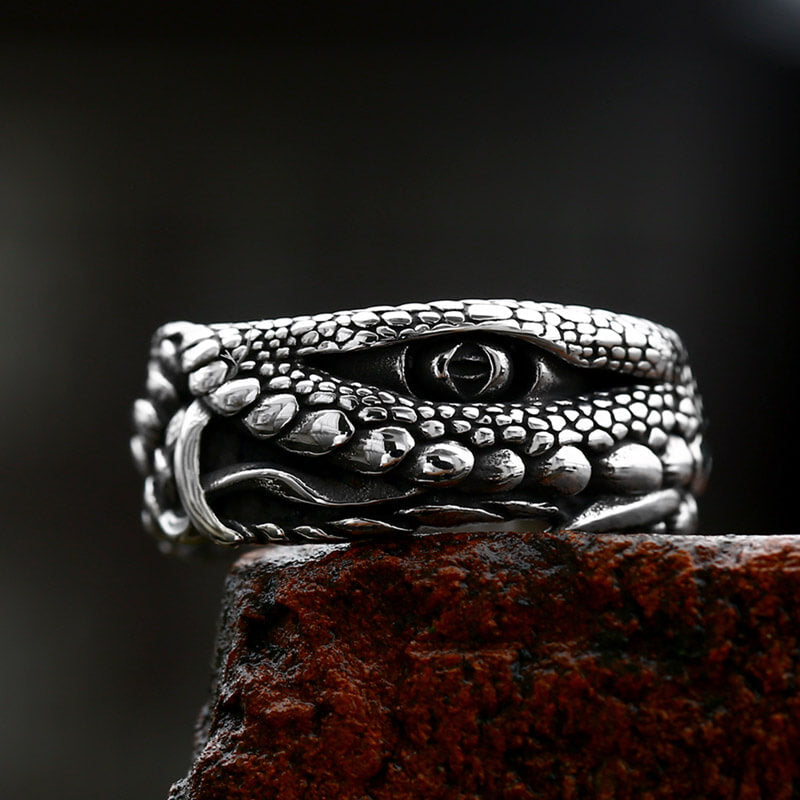 Python Scale Stainless Steel Ring | Gthic.com