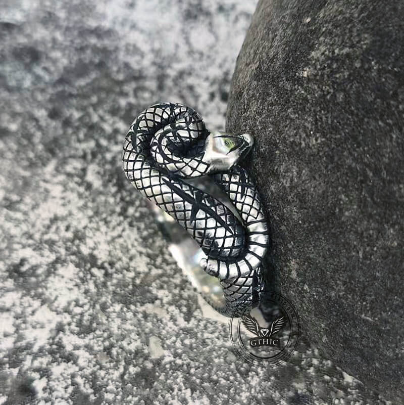Rattlesnake Sterling Silver Snake Ring