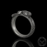 Rattlesnake Sterling Silver Snake Ring | Gthic.com