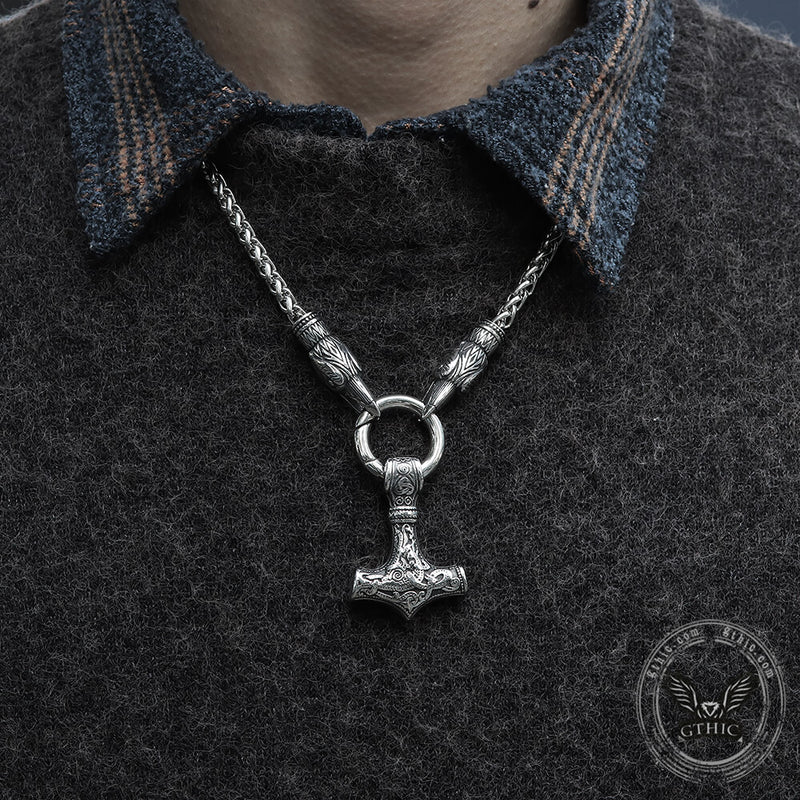 Raven & Hammer Stainless Steel Necklace 02 | Gthic.com