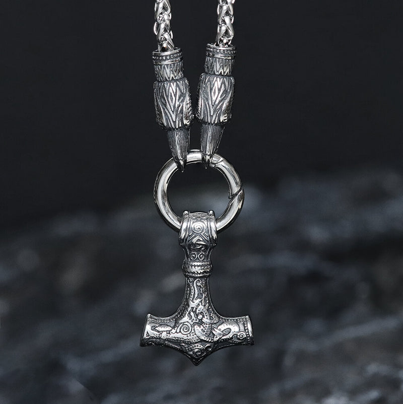 Raven & Hammer Stainless Steel Necklace 01 | Gthic.com