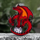 Red Dragon Dice Alloy Brooch | Gthic.com