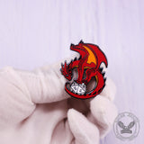 Red Dragon Dice Alloy Brooch | Gthic.com