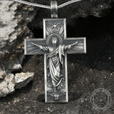 Resurrected Jesus Pure Tin Cross Necklace04 | Gthic.com