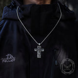 Resurrected Jesus Pure Tin Cross Necklace03 | Gthic.com