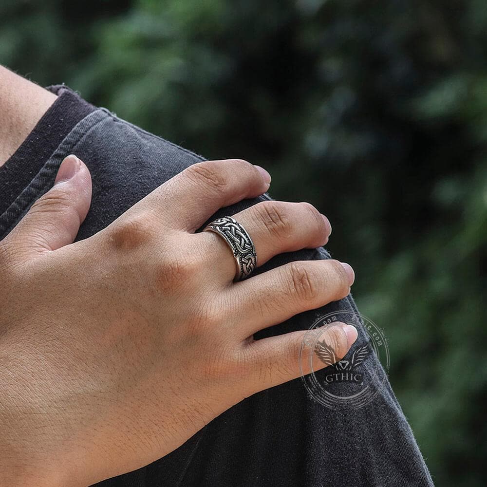 Retro Celtic Knots Stainless Steel Viking Ring | Gthic.com