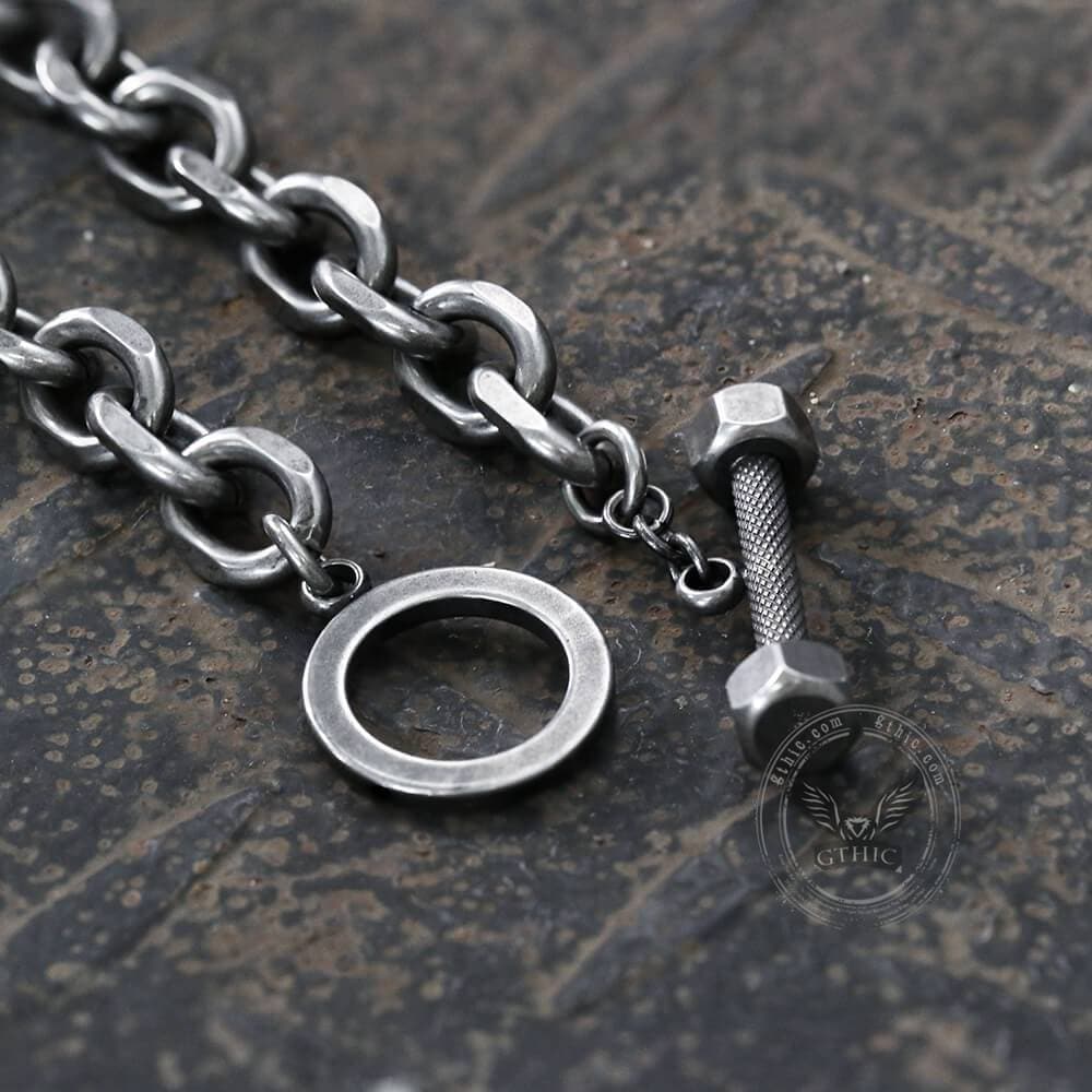 Retro Chain Stainless Steel Dumbbell Bracelet