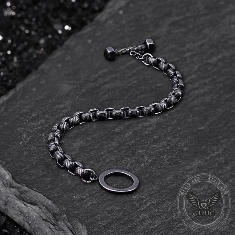 Retro Chain Stainless Steel Dumbbell Bracelet