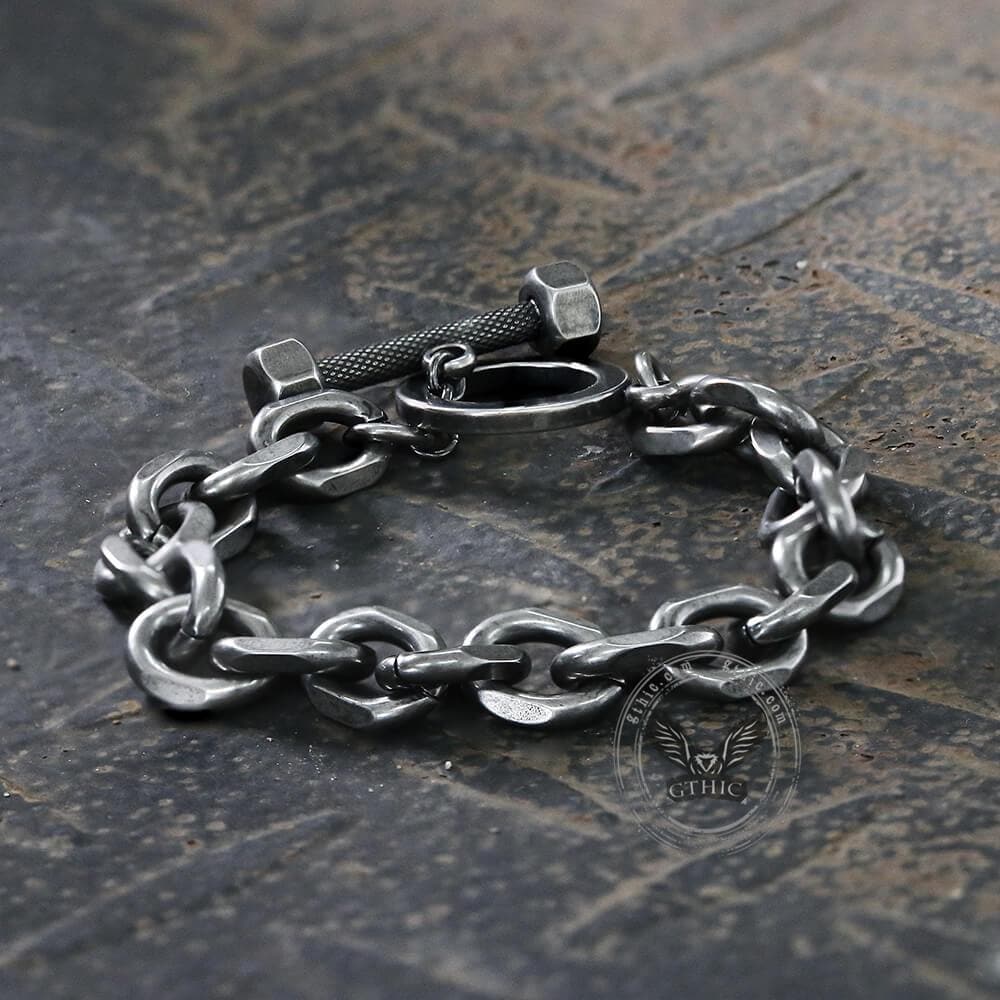 Retro Chain Stainless Steel Dumbbell Bracelet