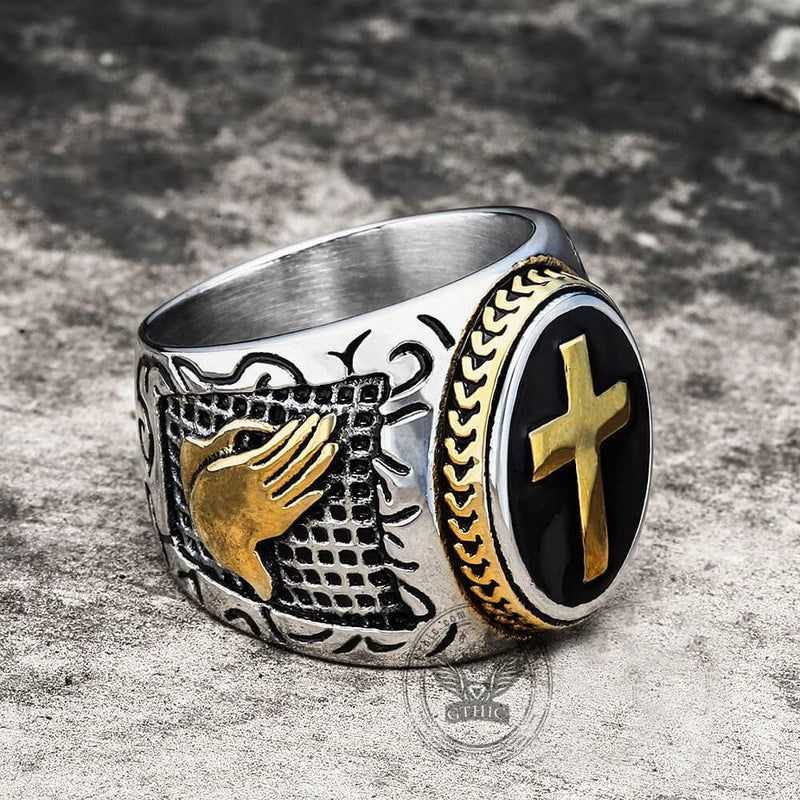 Hollow Cross Rings For Women Stainless Steel Black Silver Color Cross  Finger Couple Ring Engagement Jesus Christian Jewelry