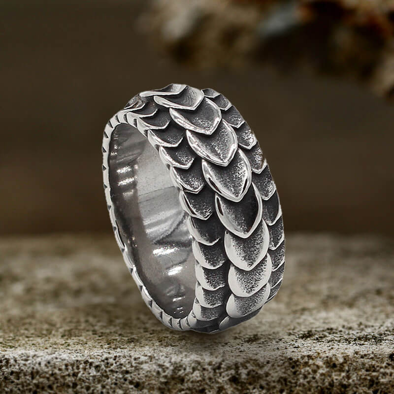 Retro Dragon Spine Stainless Steel Ring | Gthic.com