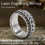 Retro Dragon Spine Stainless Steel Ring