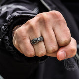 Retro Feather-shaped Stainless Steel Ring