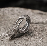 Retro Feather-shaped Stainless Steel Ring