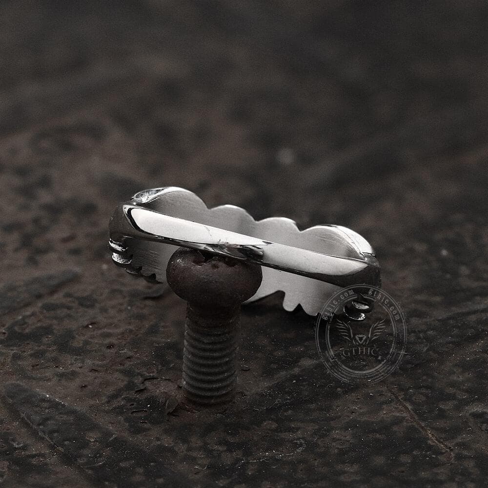 Retro Flying Love Stainless Steel Punk Ring