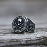 Retro Pirate Stainless Steel Skull Ring silver | Gthic.com