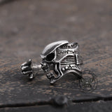 Retro Rock Skull Stainless Steel Open Ring | Gthic.com
