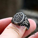 Retro Sigil of Lucifer Stainless Steel Ring