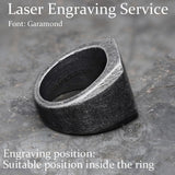 Retro Simple Plain Stainless Steel Square Ring