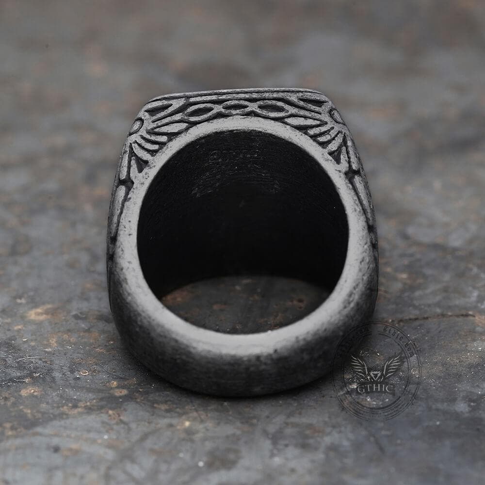 Retro Simple Stainless Steel Engraved Ring