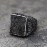 Retro Simple Stainless Steel Engraved Ring 01 | Gthic.com