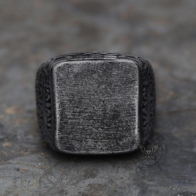 Retro Simple Stainless Steel Engraved Ring 05 | Gthic.com