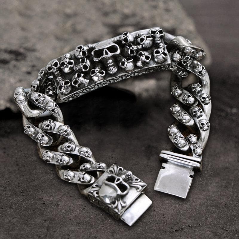Silver Bracelet for Men - Size 7 to 10.5 Inches, 30 - Necklace