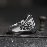 Retro Wolf Stainless Steel Viking Ring03 | Gthic.com