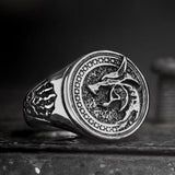 Retro Wolf Stainless Steel Viking Ring01 | Gthic.com
