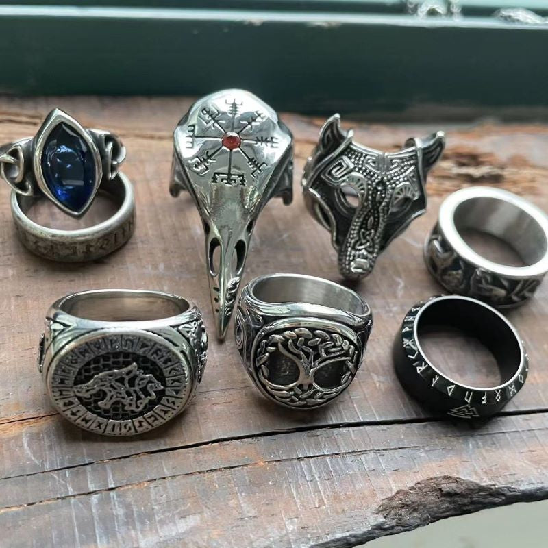 Rings and Pendants Viking Jewelry Set | Gthic.com