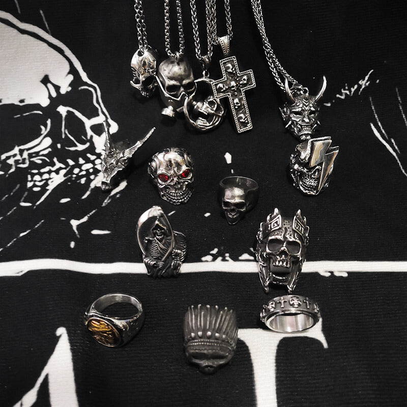 Rings and Pendants Skull Jewelry set | Gthic.com