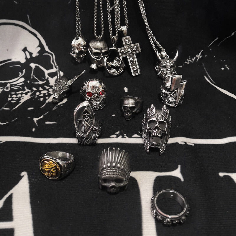 Rings and Pendants Skull Jewelry set | Gthic.com