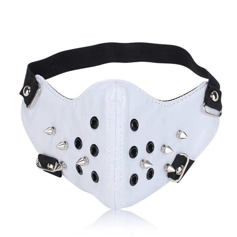 Rivet Punk Leather Half Facemask | Gthic.com