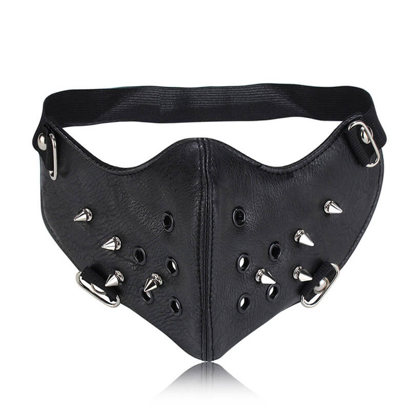 Rivet Punk Leather Half Facemask – GTHIC