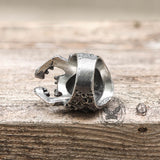 Roaring Multifaceted Skull Stainless Steel Ring | Gthic.com