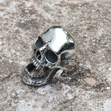 Roaring Stainless Steel Skull Ring | Gthic.com