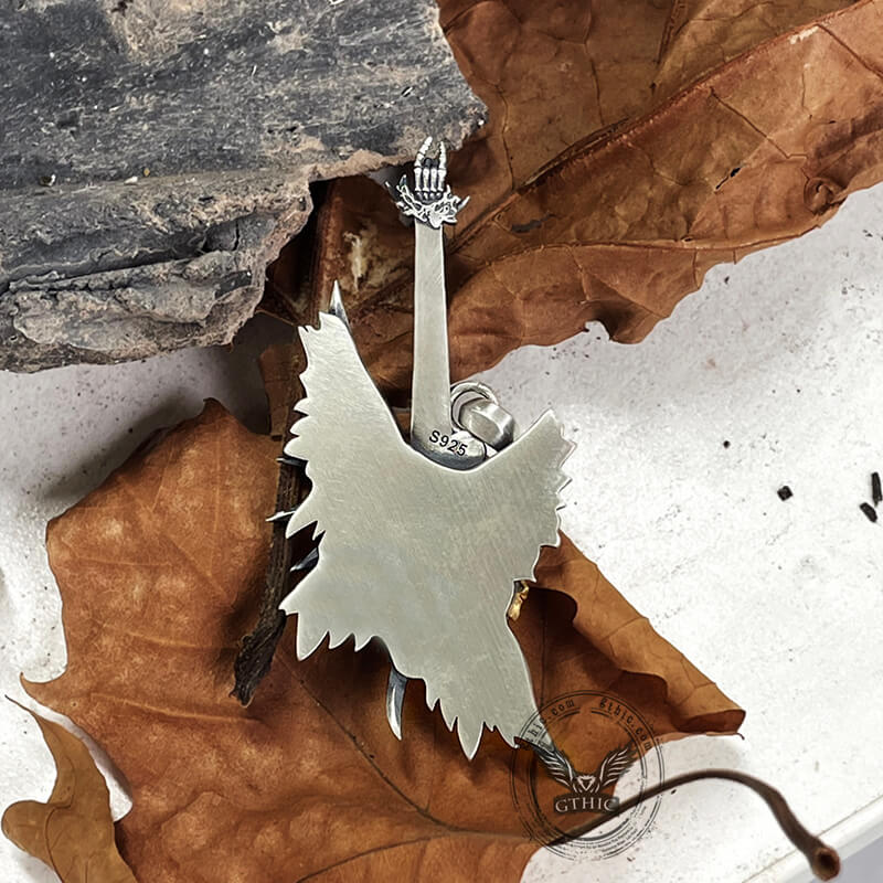 Pendentif tête de mort en argent sterling Rock Never Dies