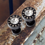 Roman Numeral Stainless Steel Punk Stud Earrings | Gthic.com