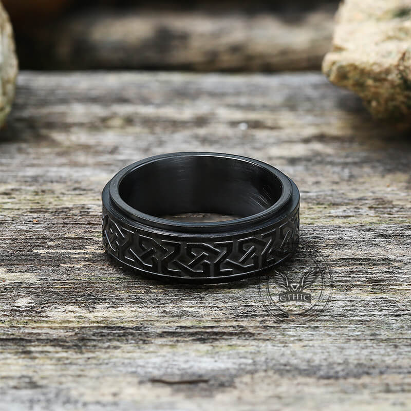 Celtic Knot Stainless Steel Viking Spinner Ring