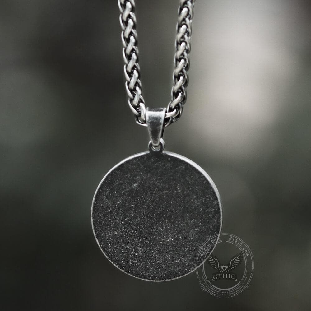 Rotatable Skoll and Hati Wolf Runes Stainless Steel Pendant