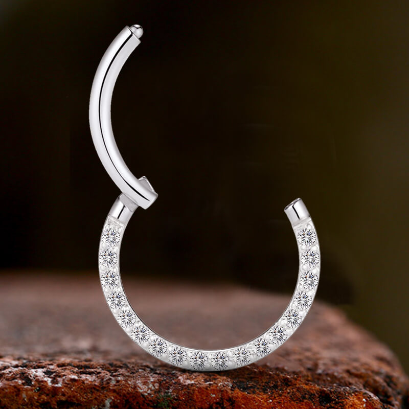Round Titanium Cartilage Hoop Septum Piercing | Gthic.com