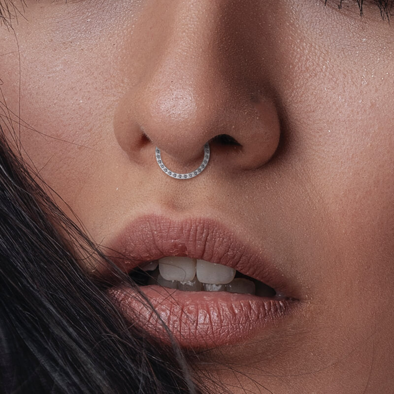 Round Titanium Cartilage Hoop Septum Piercing