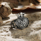 Royal Heart-shaped Stainless Steel Claddagh Ring | Gthic.com