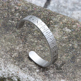 Runes Stainless Steel Viking Cuff Bracelet | Gthic.com