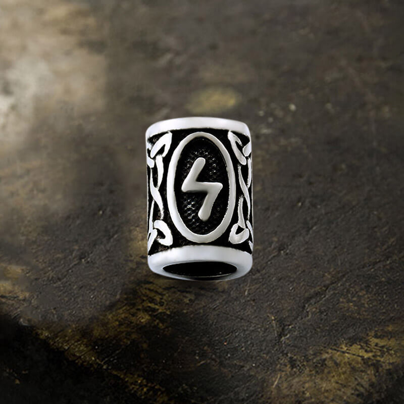 Runes Stainless Steel Viking Hair Bead
