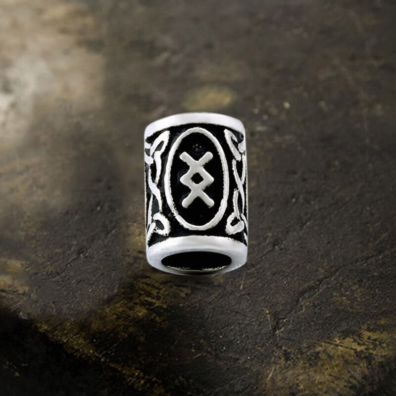 Runes Stainless Steel Viking Hair Bead
